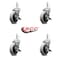 Service Caster Choice Bussing Utility Cart Swivel Caster Locking Replacement Set CHO-SCC-GR05S410-TPRS-SLB-716138-4 - alternate 2